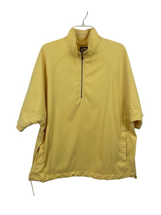 Tommy Bahama Other - Tommy Bahama Yellow Short Sleeve 1/4 Zip Windbreaker Pullover Mens Size Large